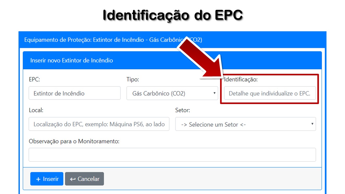 Identificação do EPC