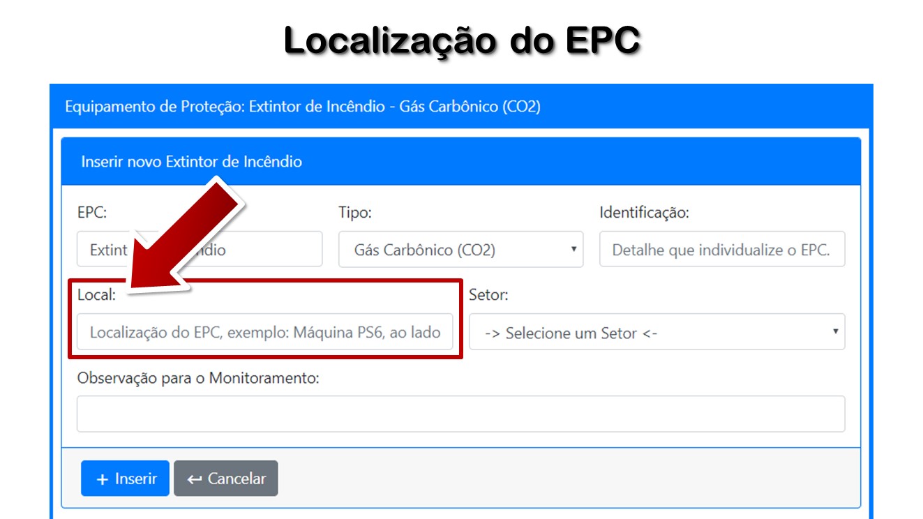 Localização do EPC