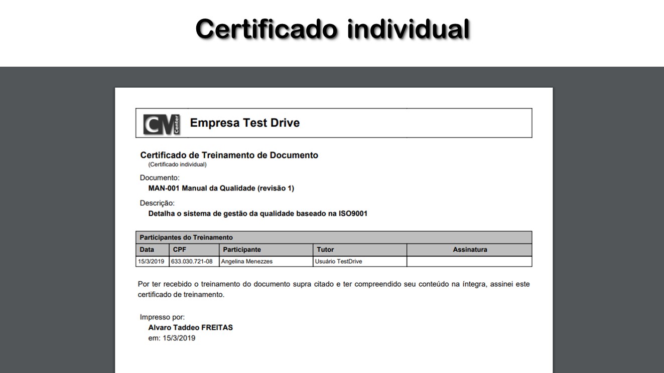 Certificado individual