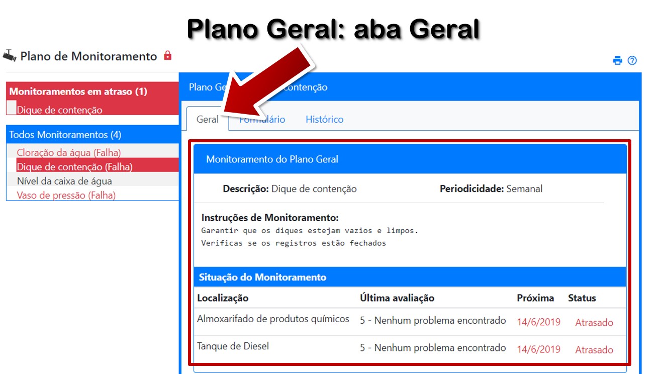 Plano Geral: aba Geral